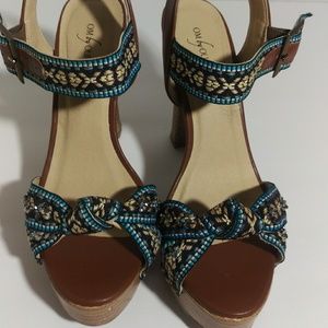 OM by Olivia Miller Jeweled & Embroidered Heels